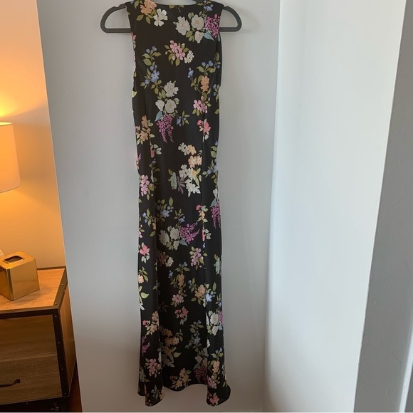 Zara Gathered Floral Print Midi Dress Event Wedding Guest Spring Size XL - Picture 13 of 16